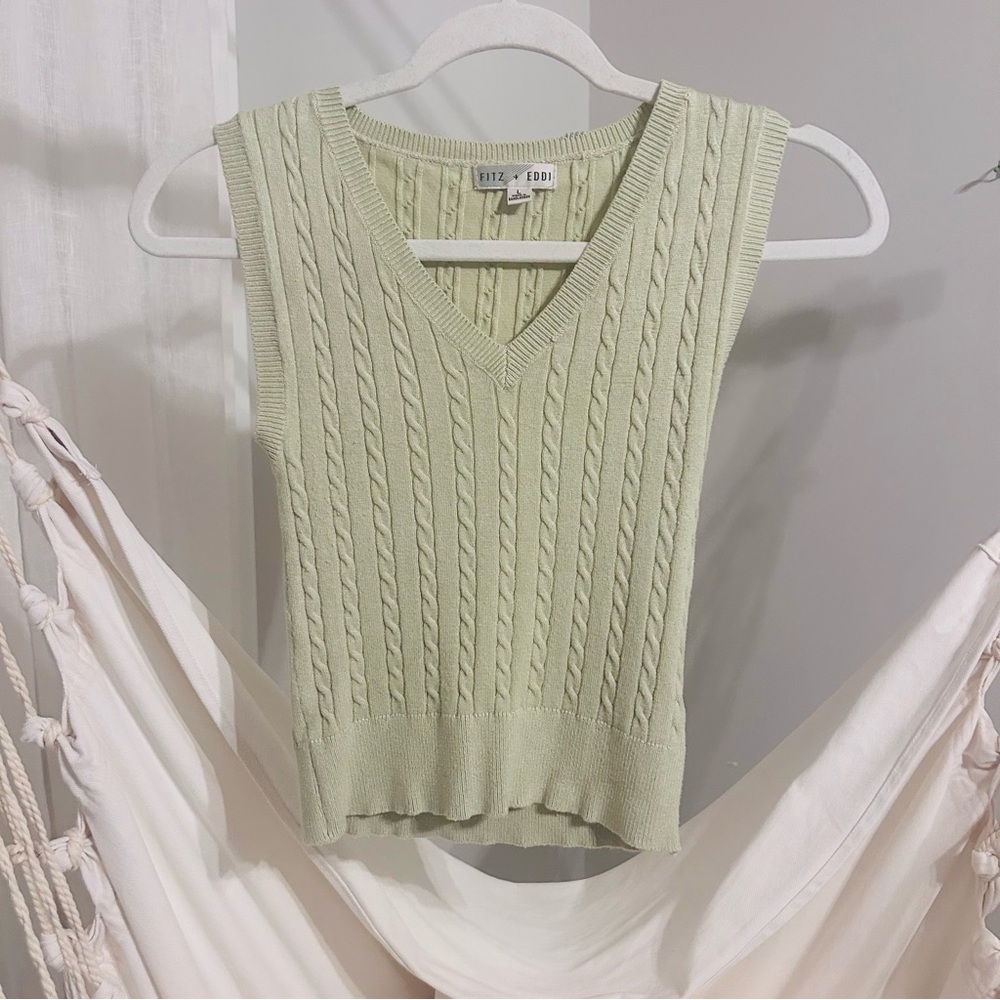 Ritz & Eod Women's Green Cable Knit Top